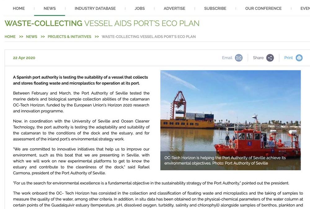 WASTE-COLLECTING VESSEL AIDS PORT’S ECO PLAN